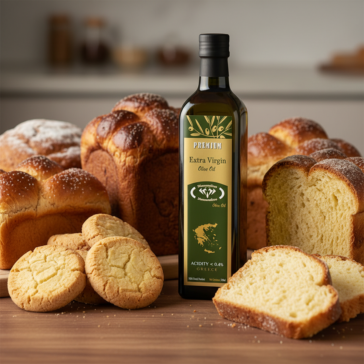 Cookies and sweet breadwith olive oil